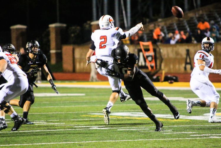 App State DE Ronald Blair delivering hit against Campbell (WataugaDemocrat.com)
