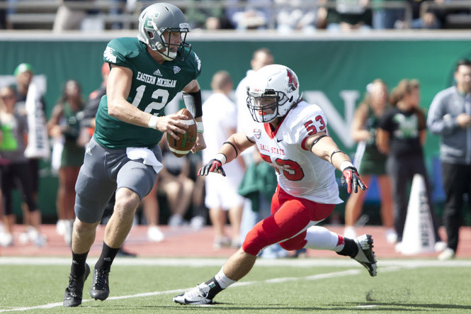 Ball State LB Zack Ryan (Patrick Record/The Ann Arbor News)