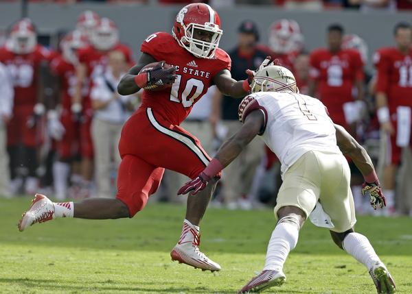NCSU RB Shadrach Thornton (Photo Courtesy of AP Photo/Gerry Broome)
