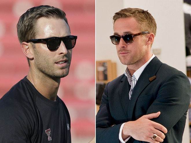 Left: Kliff Kingsbury, Right: Ryan Gosling (Photo Courtesy of AP Photo/"Crazy Stupid Love")