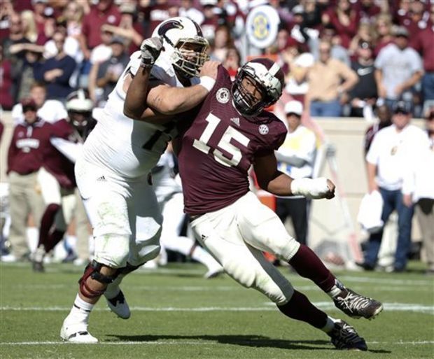 TAMU DE Myles Garrett (Photo Courtesy of AP Photo/Tony Gutierrez)