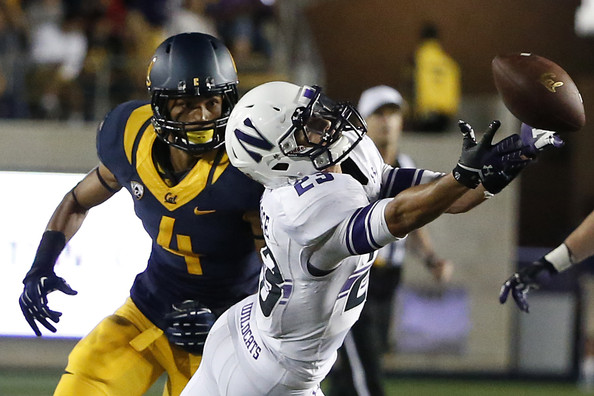 NW CB Nick VanHoose lays out in an attempt to corral an interception against Cal (Photo Courtesy of Stephen Lam/Getty Images North America)